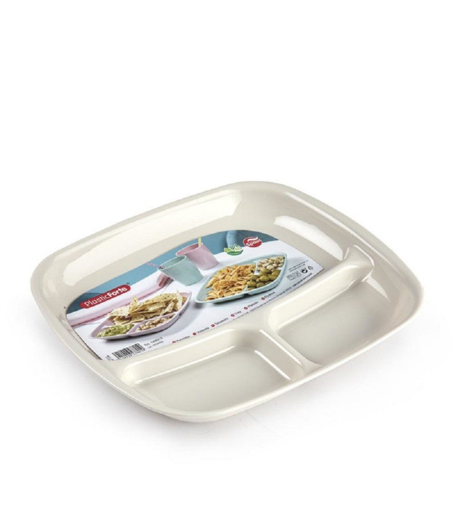 Vassoio Trio In Plastica Riutilizzabile Piatto Ideale Per Aperitivi Feste 140621a         