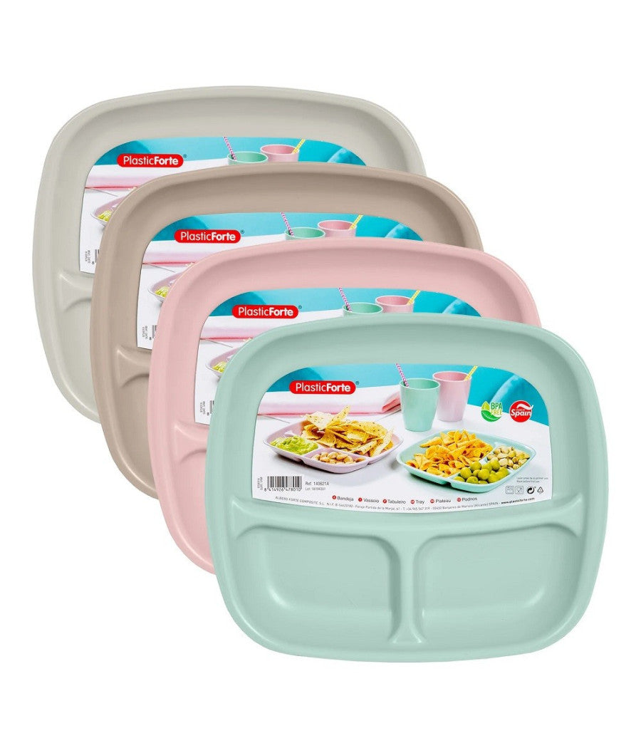 Vassoio Trio In Plastica Riutilizzabile Piatto Ideale Per Aperitivi Feste 140621a         