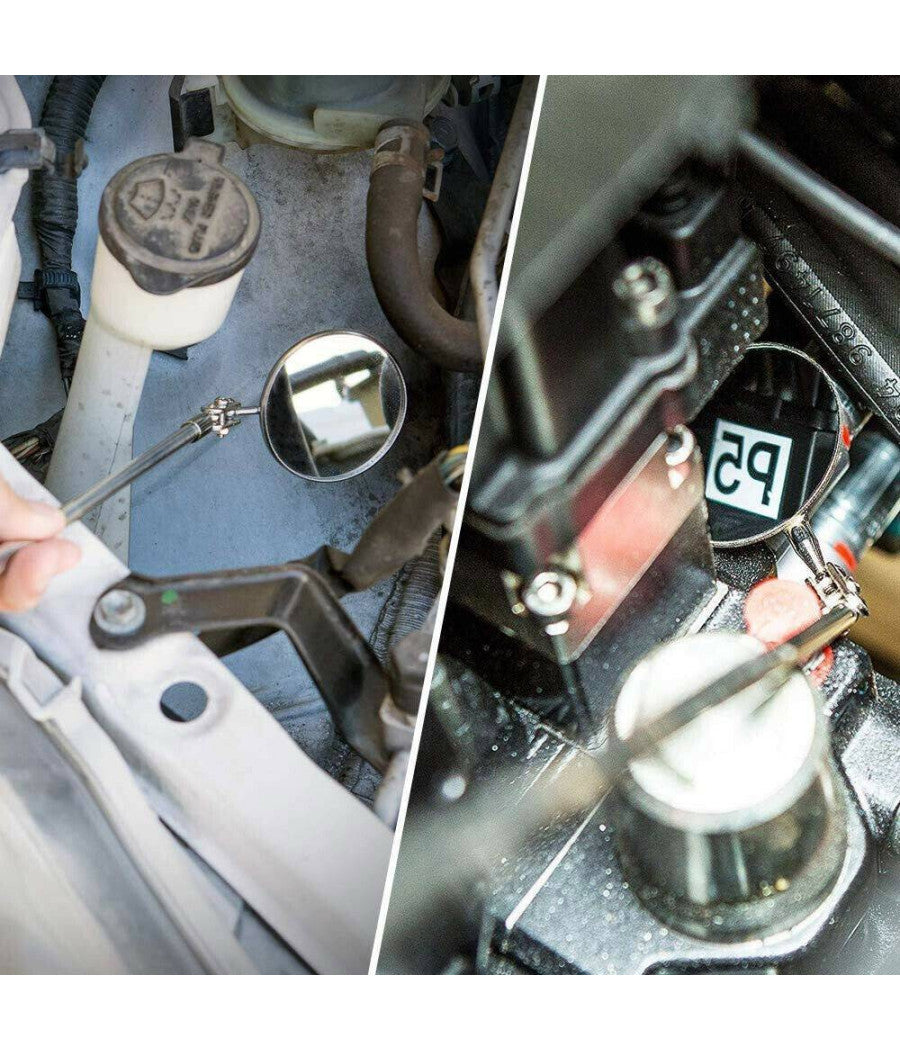 Vassoio Vaschetta Piatto Magnetico Con Calamita E Specchietto Telescopico 3pz         