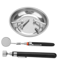 Vassoio Vaschetta Piatto Magnetico Con Calamita E Specchietto Telescopico 3pz         