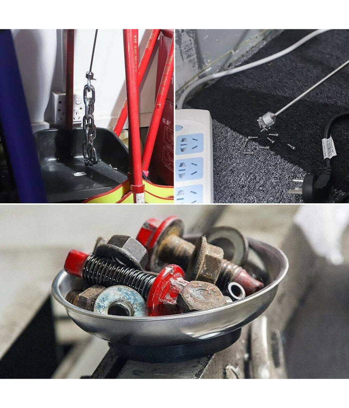 Vassoio Vaschetta Piatto Magnetico Con Calamita E Specchietto Telescopico 3pz         