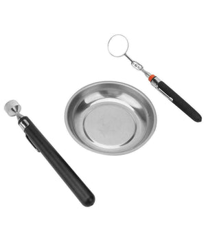 Vassoio Vaschetta Piatto Magnetico Con Calamita E Specchietto Telescopico 3pz         