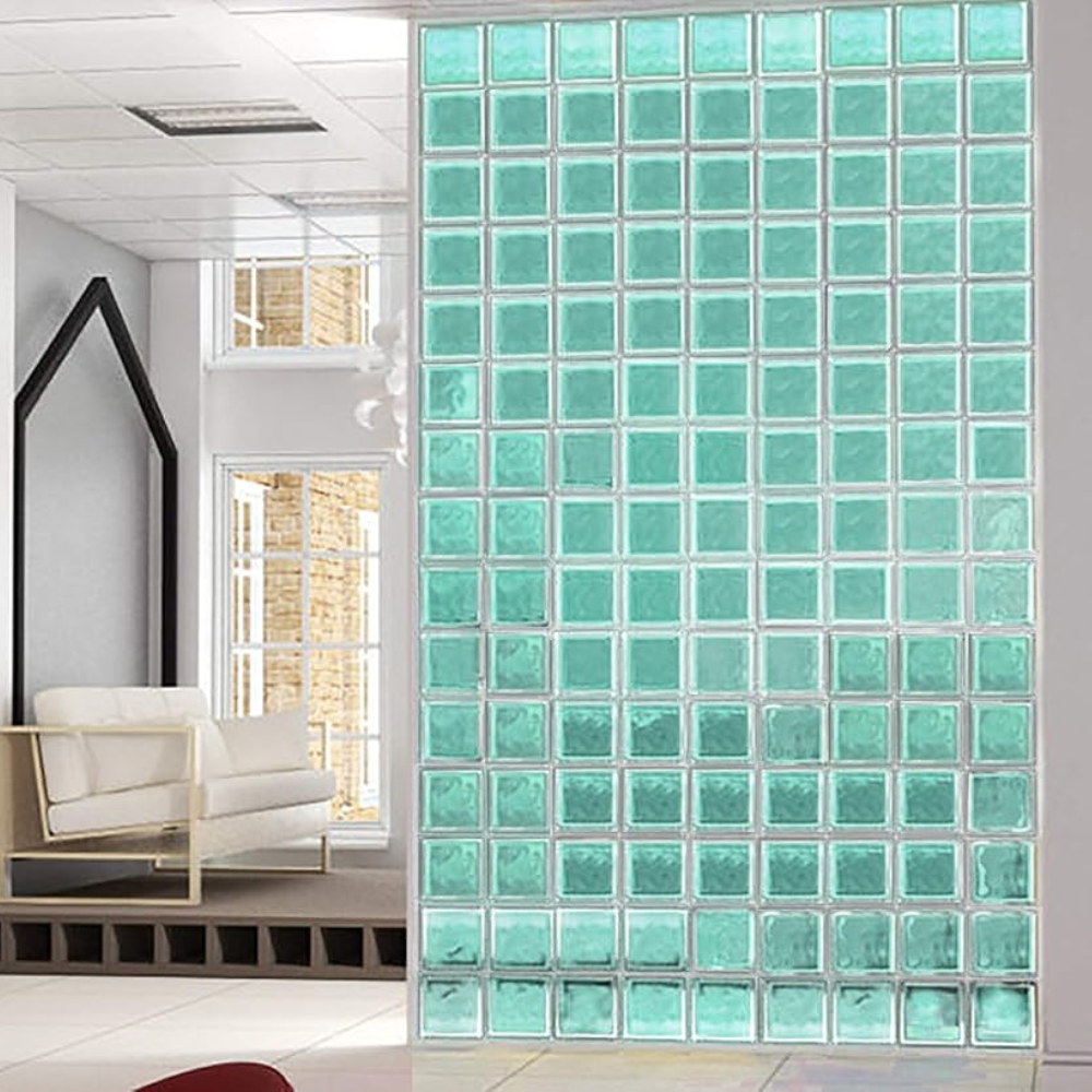 Vetromattone ondulato modello agua diffusione luminosa 190 x 190 x 80 mm *** colore- trasparente caribe, confezione 1