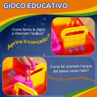 Playset Acquatico 78 Pezzi con Acqua e Sabbia per Bambini 3-6 Anni, 123x111x7cm, Blu e Rosso