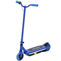 Monopattino elettrico per bambini 6-14 anni, velocità massima 10 km/h, luci LED colorate, freno elettronico, blu