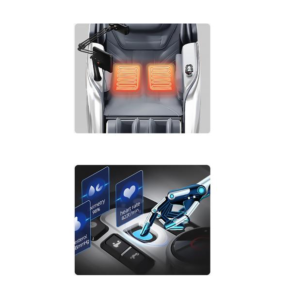 Poltrona massaggiante full body con riscaldamento, guida SL, Bluetooth, Bianco