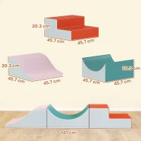Set 3 Costruzioni Morbide per Bambini, in Similpelle e Spugna, Grigio Chiaro