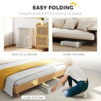 Cancelletto Pieghevole per Cani a 6 Pannelli, Porta con Chiusura Doppia, Bianco