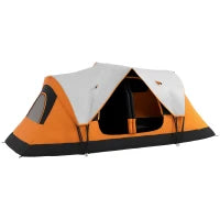 Tenda da Campeggio, 2 Stanze, Divisorio, per 8 Persone, Protezione dalla Pioggia, Arancione