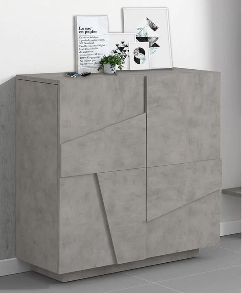  Ingresso moderno con scarpiera, appendiabiti e madia in finitura Beton ZTCASOGG1