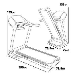 Vega 2500 - Tapis roulant elettrico pieghevole salvaspazio con inclinazione automatica e cardiofrequenzimetro, dettagli in legno elegante