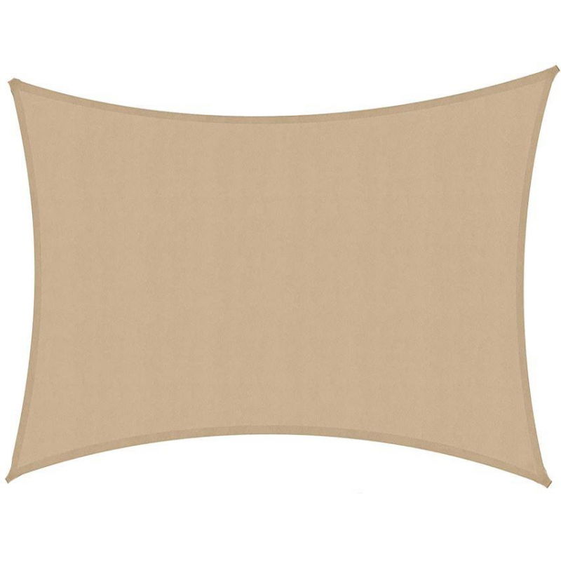Vela ombreggiante tessuto rettangolare sabbia cm 200x200x300