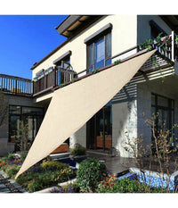 Vela Telo Parasole 3,6 X 3,6 Mt Tenda Triangolare Ombreggiante Giardino Tessuto  Bianco       