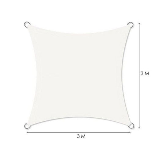 Trade Shop - Vela Tenda Quadrata Parasole Protezione Sole Ombreggiatura Giardino 3x3mt Bianca 017035 -