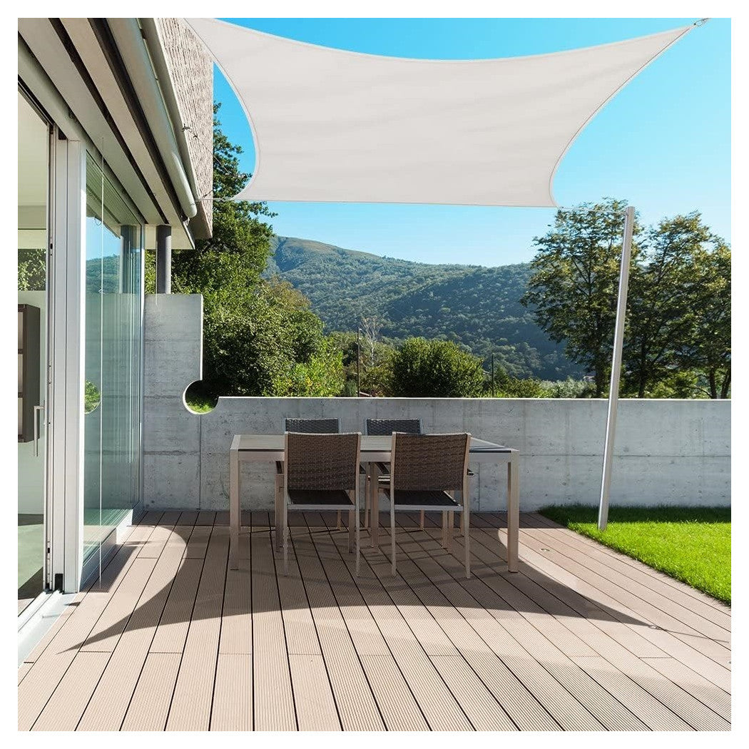Trade Shop - Vela Tenda Quadrata Parasole Protezione Sole Ombreggiatura Giardino 3x3mt Bianca 017035 -