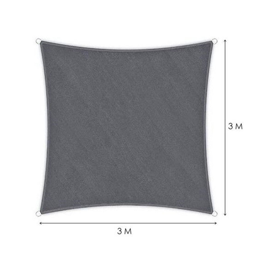 Trade Shop - Vela Tenda Quadrata Parasole Protezione Sole Ombreggiatura Giardino 3x3mt Grigio 222584 -