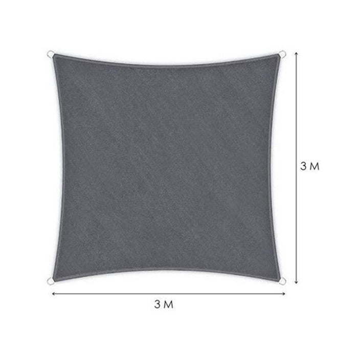 Trade Shop - Vela Tenda Quadrata Parasole Protezione Sole Ombreggiatura Giardino 3x3mt Grigio 222584 -