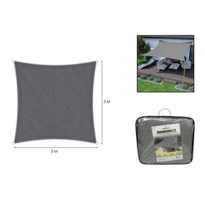 Trade Shop - Vela Tenda Quadrata Parasole Protezione Sole Ombreggiatura Giardino 3x3mt Grigio 222584 -