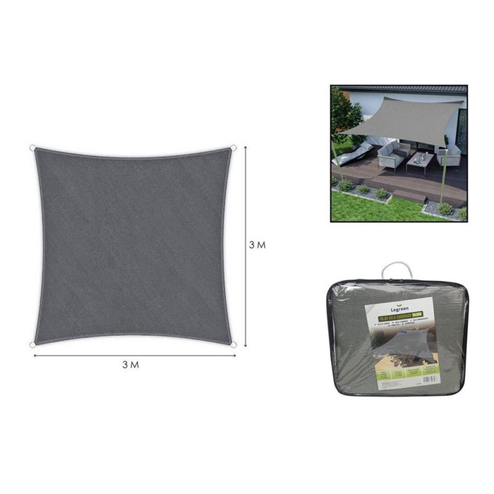 Trade Shop - Vela Tenda Quadrata Parasole Protezione Sole Ombreggiatura Giardino 3x3mt Grigio 222584 -