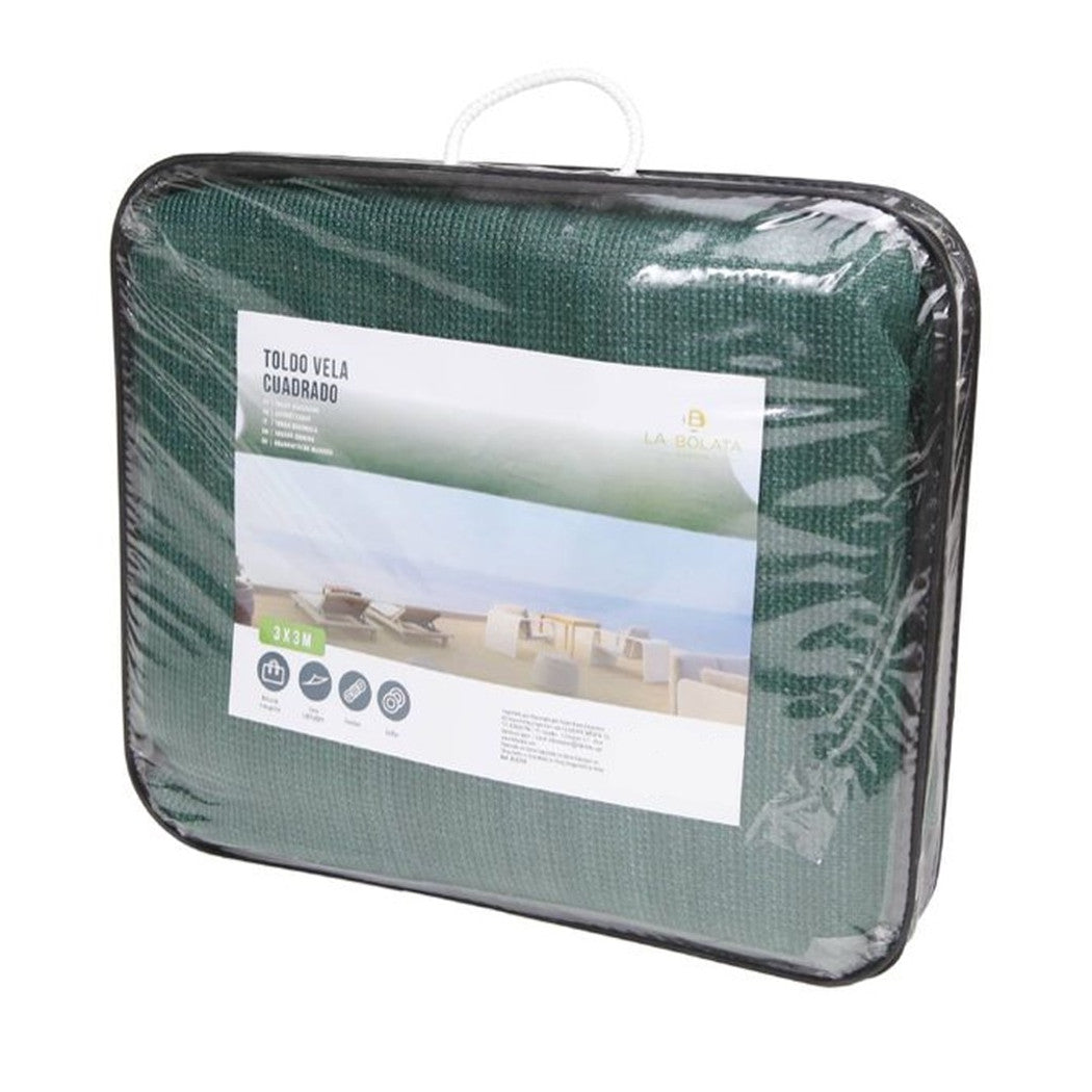 Trade Shop - Vela Tenda Quadrata Parasole Protezione Sole Ombreggiatura Giardino 3x3mt Verde 017032 -