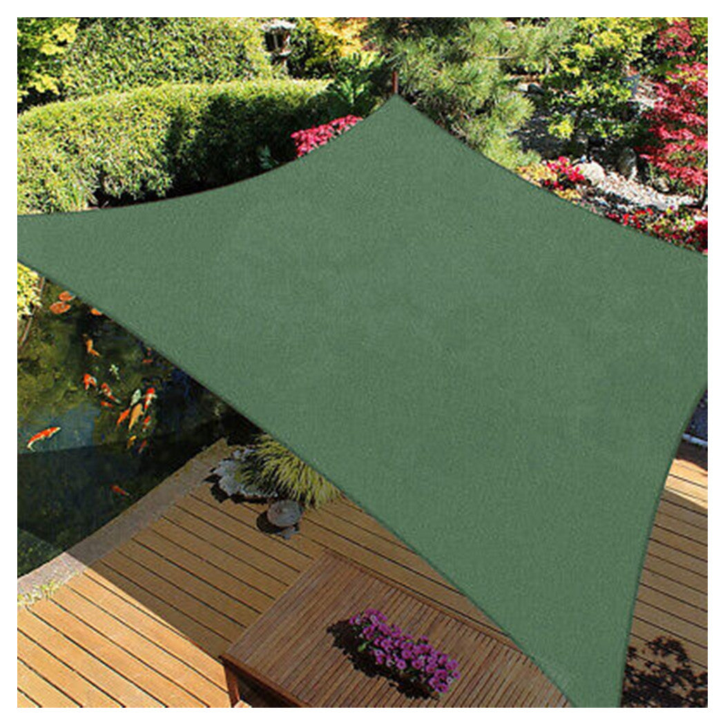 Trade Shop - Vela Tenda Quadrata Parasole Protezione Sole Ombreggiatura Giardino 3x3mt Verde 017032 -
