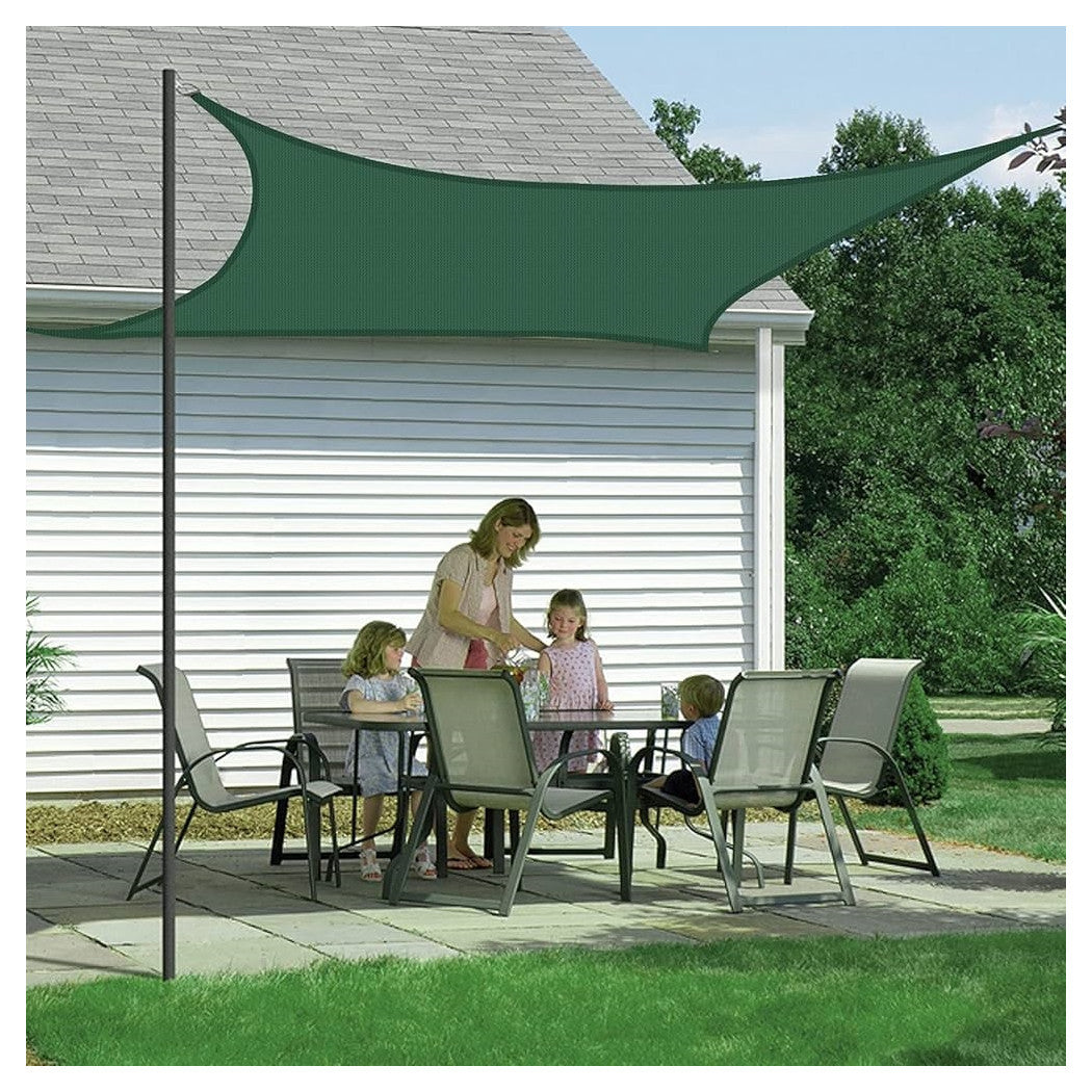 Trade Shop - Vela Tenda Quadrata Parasole Protezione Sole Ombreggiatura Giardino 3x3mt Verde 017032 -