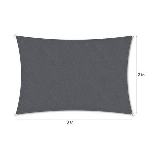 Trade Shop - Vela Tenda Rettangolare Parasole Protezione Sole Ombra Giardino 2x3 Mt Grigio 222583 -