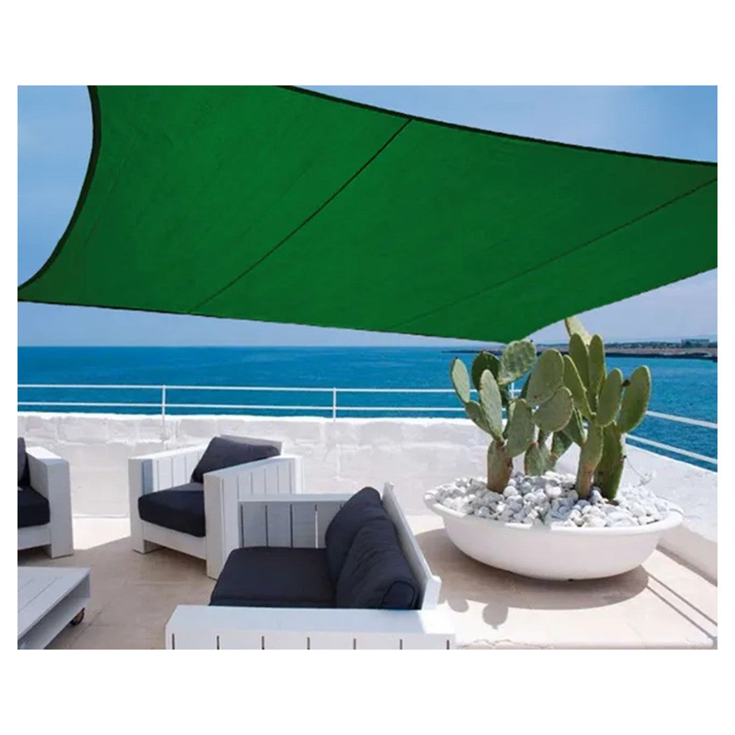 Trade Shop - Vela Tenda Rettangolare Parasole Protezione Sole Ombra Giardino 2x3 Mt Verde 017031 -