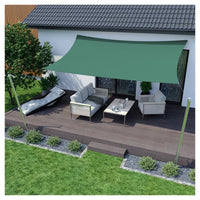 Trade Shop - Vela Tenda Rettangolare Parasole Protezione Sole Ombra Giardino 2x3 Mt Verde 017031 -