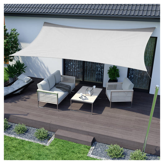 Trade Shop - Vela Tenda Rettangolare Parasole Protezione Sole Ombra Giardino 2x3mt Bianca 017034 -