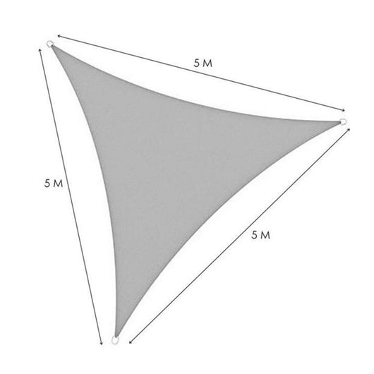 Trade Shop - Vela Tenda Triangolare Parasole Protezione Sole Ombra Giardino 5x5x5 Mt Grigio 222570 -