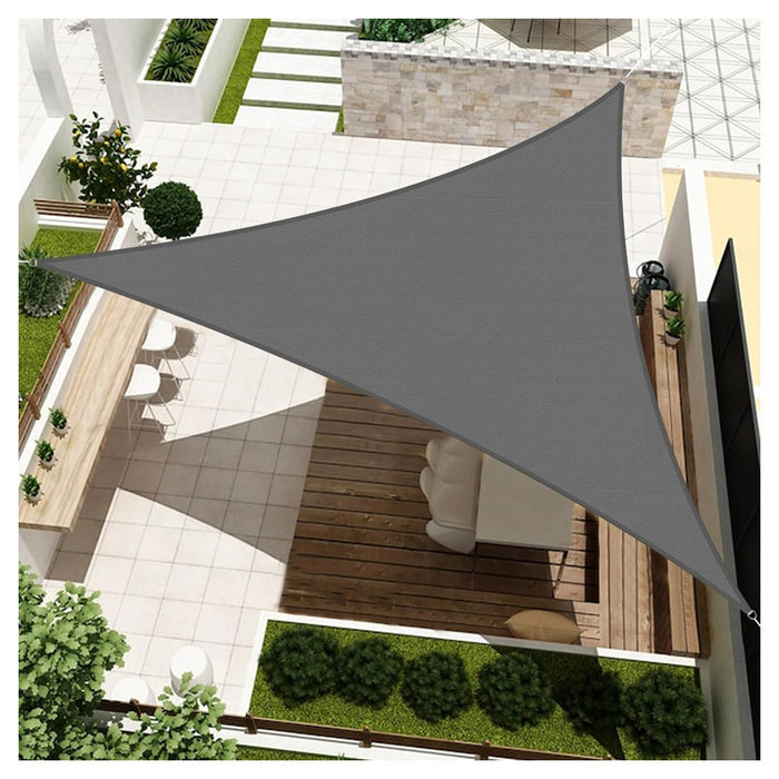 Trade Shop - Vela Tenda Triangolare Parasole Protezione Sole Ombreggiatura Giardino 3x3x3mt Grigio 222568 -