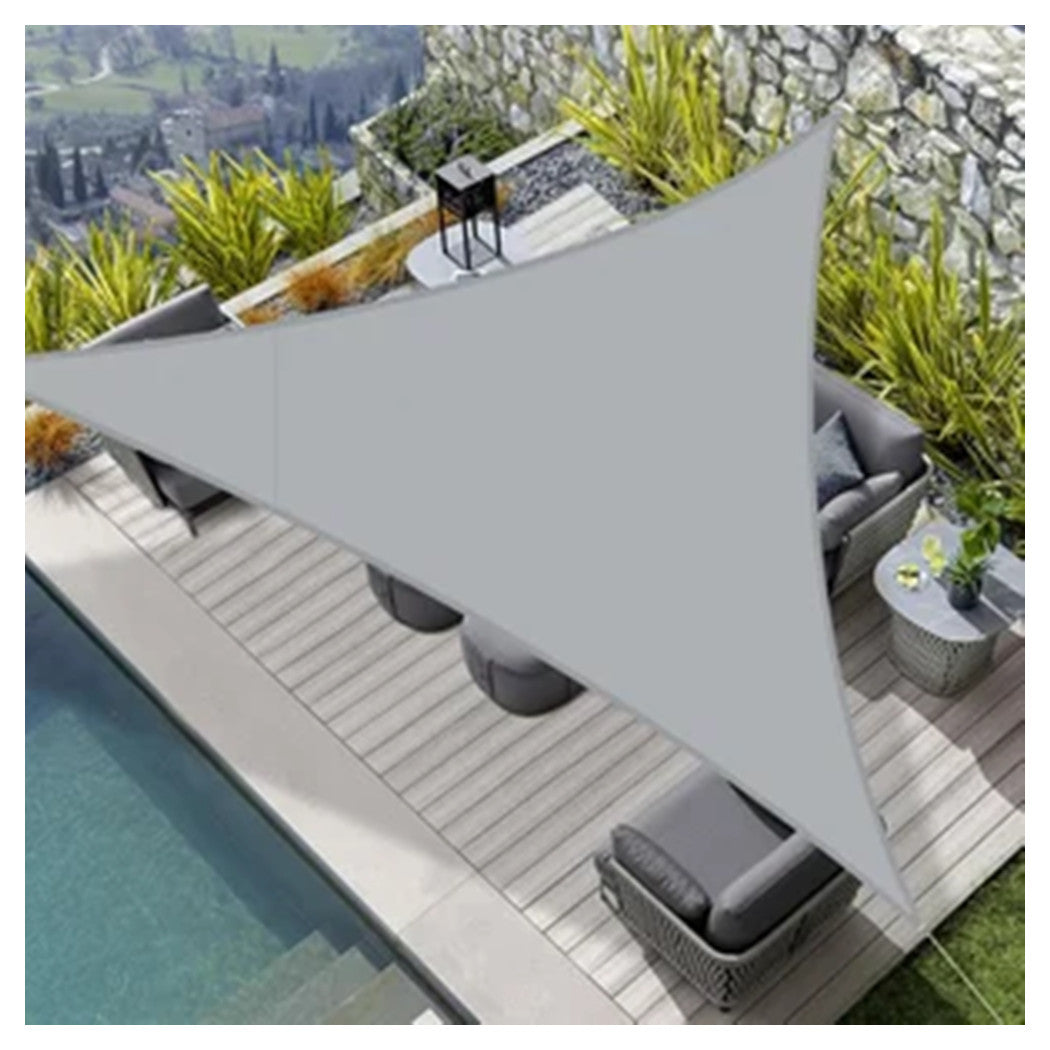 Trade Shop - Vela Tenda Triangolare Parasole Protezione Sole Ombreggiatura Giardino 3x3x3mt Grigio 222568 -