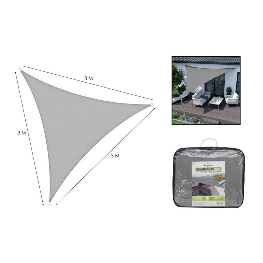 Trade Shop - Vela Tenda Triangolare Parasole Protezione Sole Ombreggiatura Giardino 3x3x3mt Grigio 222568 -