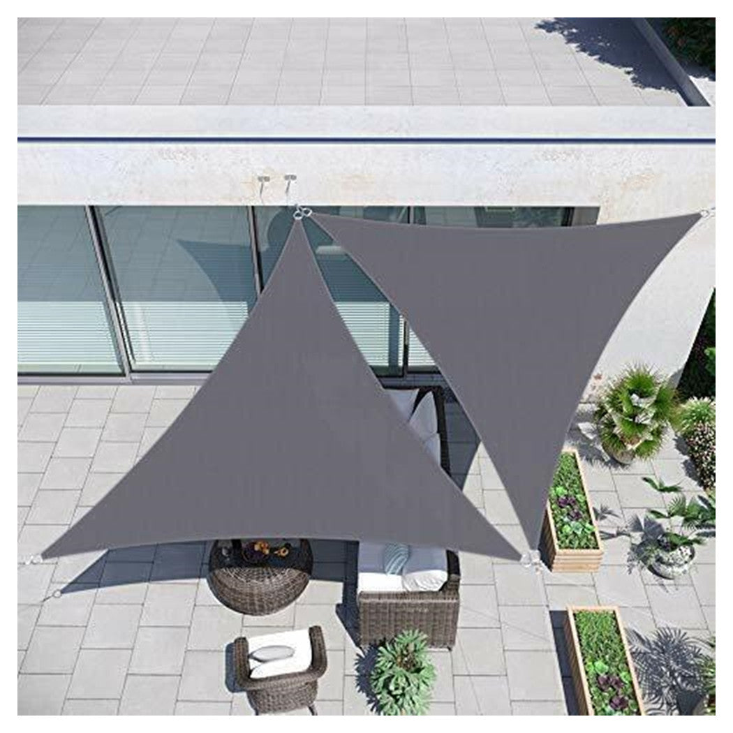 Trade Shop - Vela Tenda Triangolare Parasole Protezione Sole Ombreggiatura Giardino 3x3x3mt Grigio 222568 -