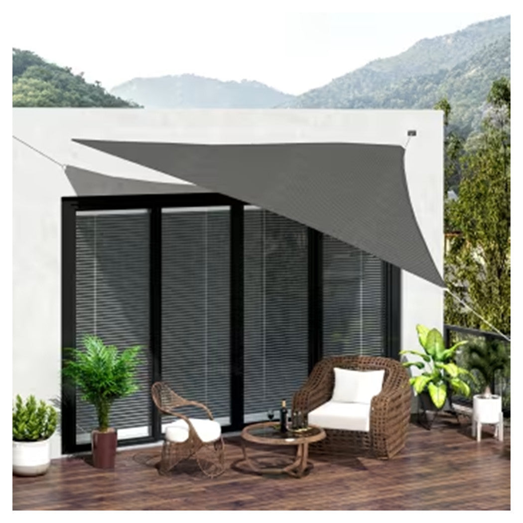 Trade Shop - Vela Tenda Triangolare Parasole Protezione Sole Ombreggiatura Giardino 3x3x3mt Grigio 222568 -