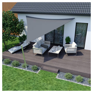 Trade Shop - Vela Tenda Triangolare Parasole Protezione Sole Ombreggiatura Giardino 3x3x3mt Grigio 222568 -