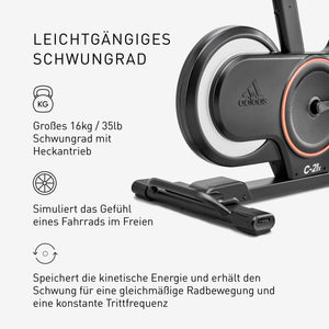 Ergometro fitness bike - Adidas - Casa/Appartamento - Modello C-21x - Ruota ad inerzia 16 KG - Schermo LED