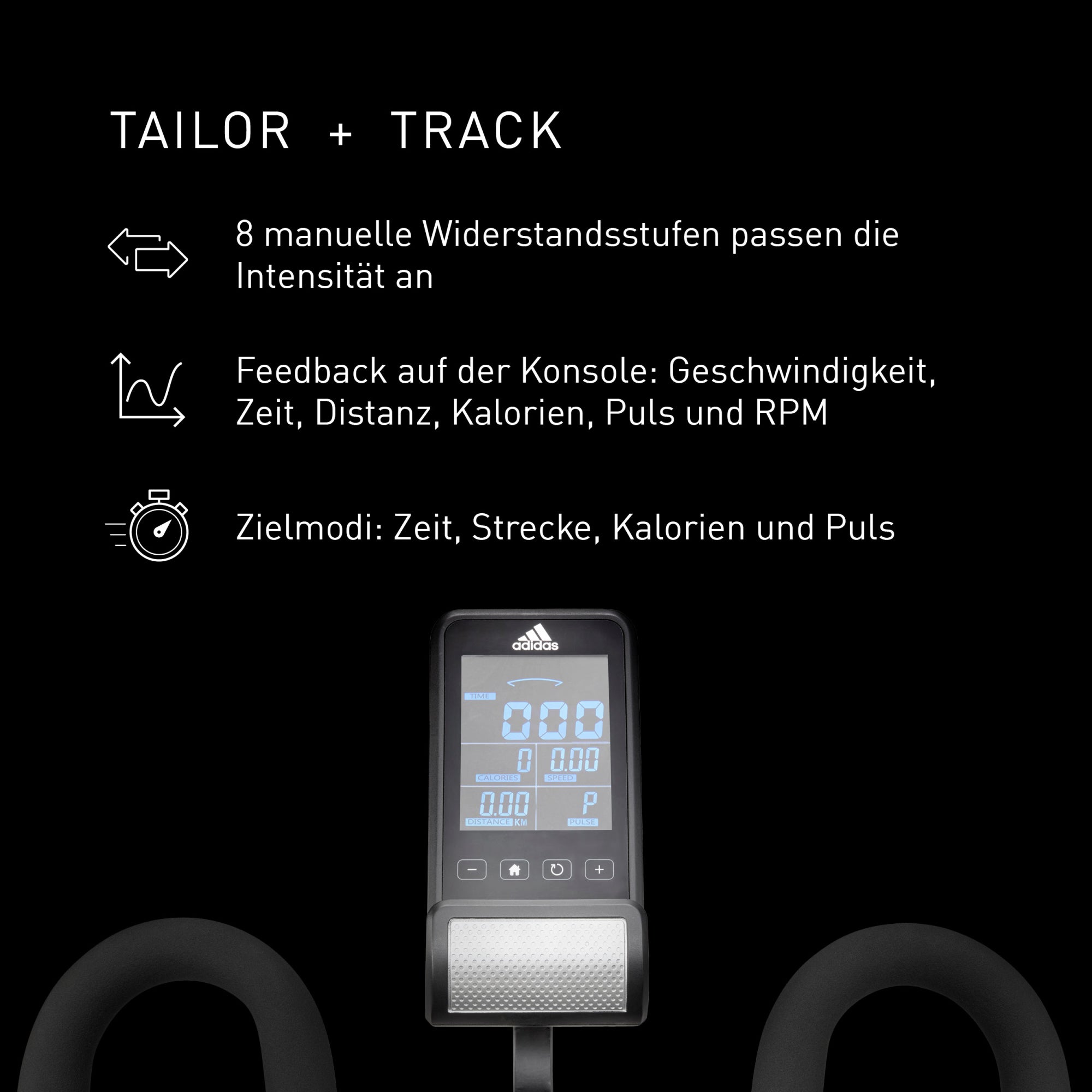 Ergometro fitness bike - Adidas - Casa/Appartamento - Modello C-21x - Ruota ad inerzia 16 KG - Schermo LED