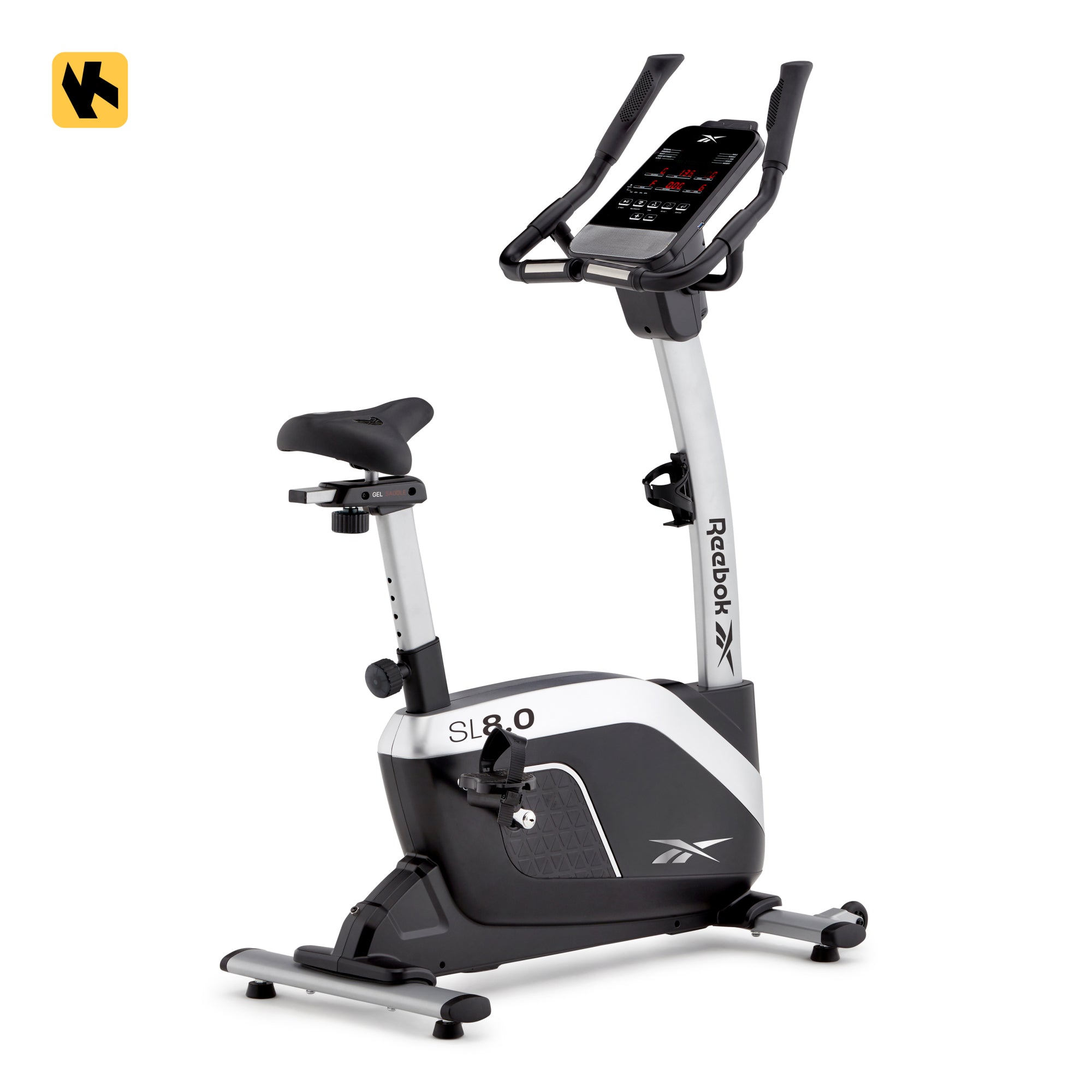 Vélo de Fitness Ergomètre - Reebok - Maison/Appartement - Modèle SL8.0 - Roue d'inerie 7 KG - Ecran LED
