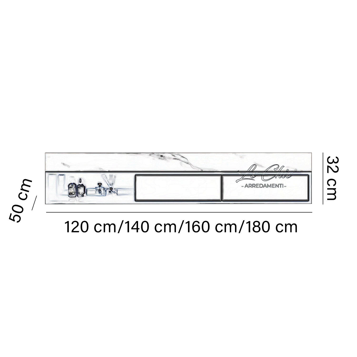 Mobile bagno luxury moderno sospeso - 160 cm