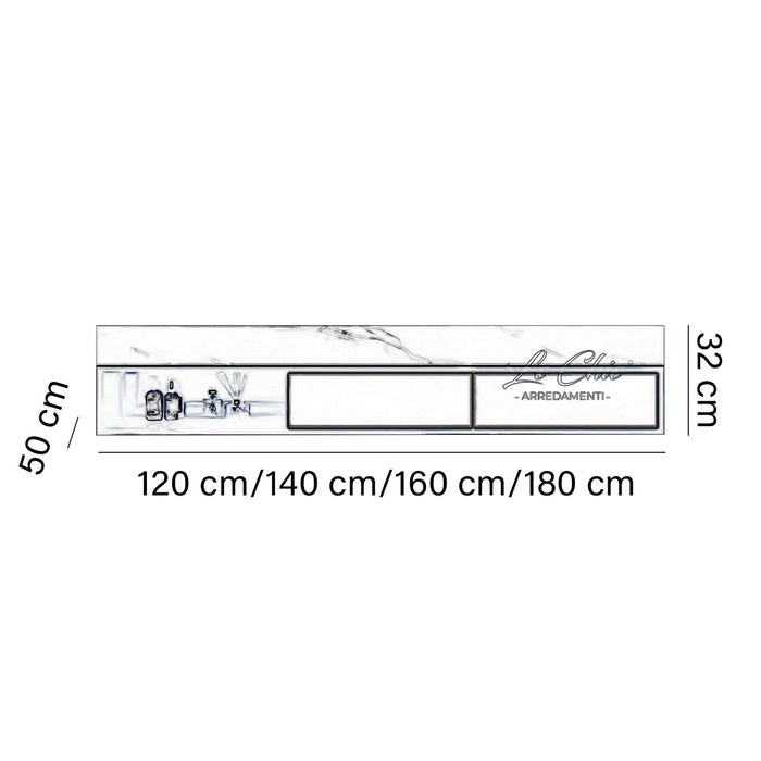 Mobile bagno luxury moderno sospeso - 160 cm