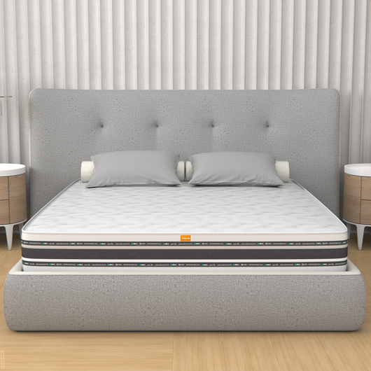 Materasso Singolo 80x195 cm a Molle Bonnel e Memory, alto 26 cm - Box System, Traspirante | Rubino