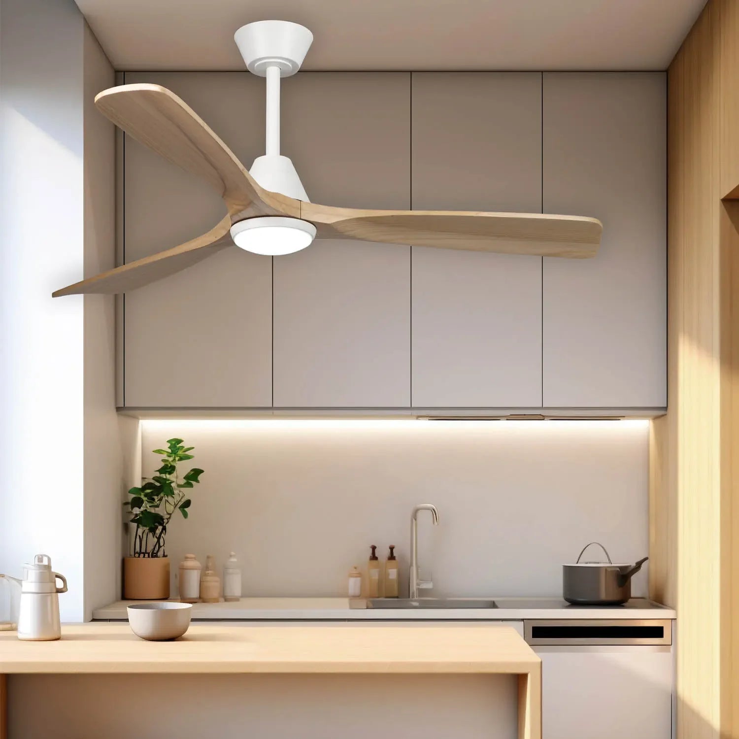 VENTILADOR DE TECHO LED 18W 3 ASPAS MOTOR DC JARETH