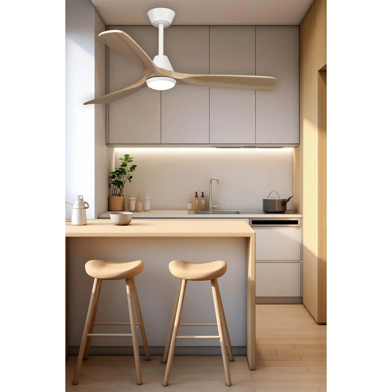 VENTILADOR DE TECHO LED 18W 3 ASPAS MOTOR DC JARETH