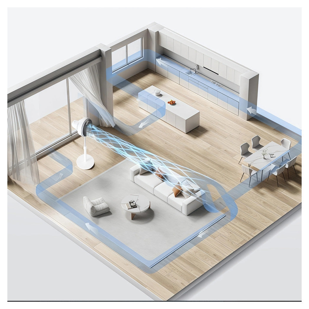 Trade Shop - Ventilatore A Piantana 90 W Con Motore Cca 3 Velocità Altezza 100cm 5 Pale Da 10" -