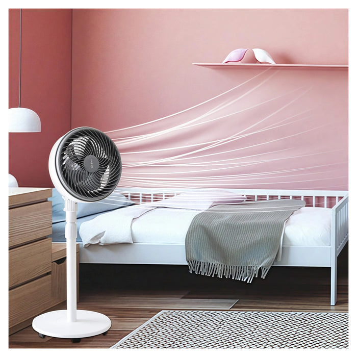 Trade Shop - Ventilatore A Piantana 90 W Con Motore Cca 3 Velocità Altezza 100cm 5 Pale Da 10" -