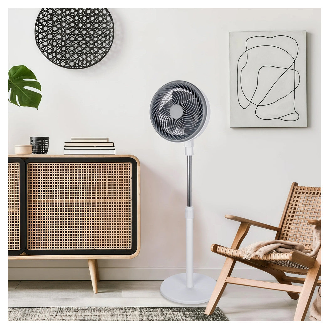 Trade Shop - Ventilatore A Piantana 90 W Con Motore Cca 3 Velocità Altezza 100cm 5 Pale Da 10" -