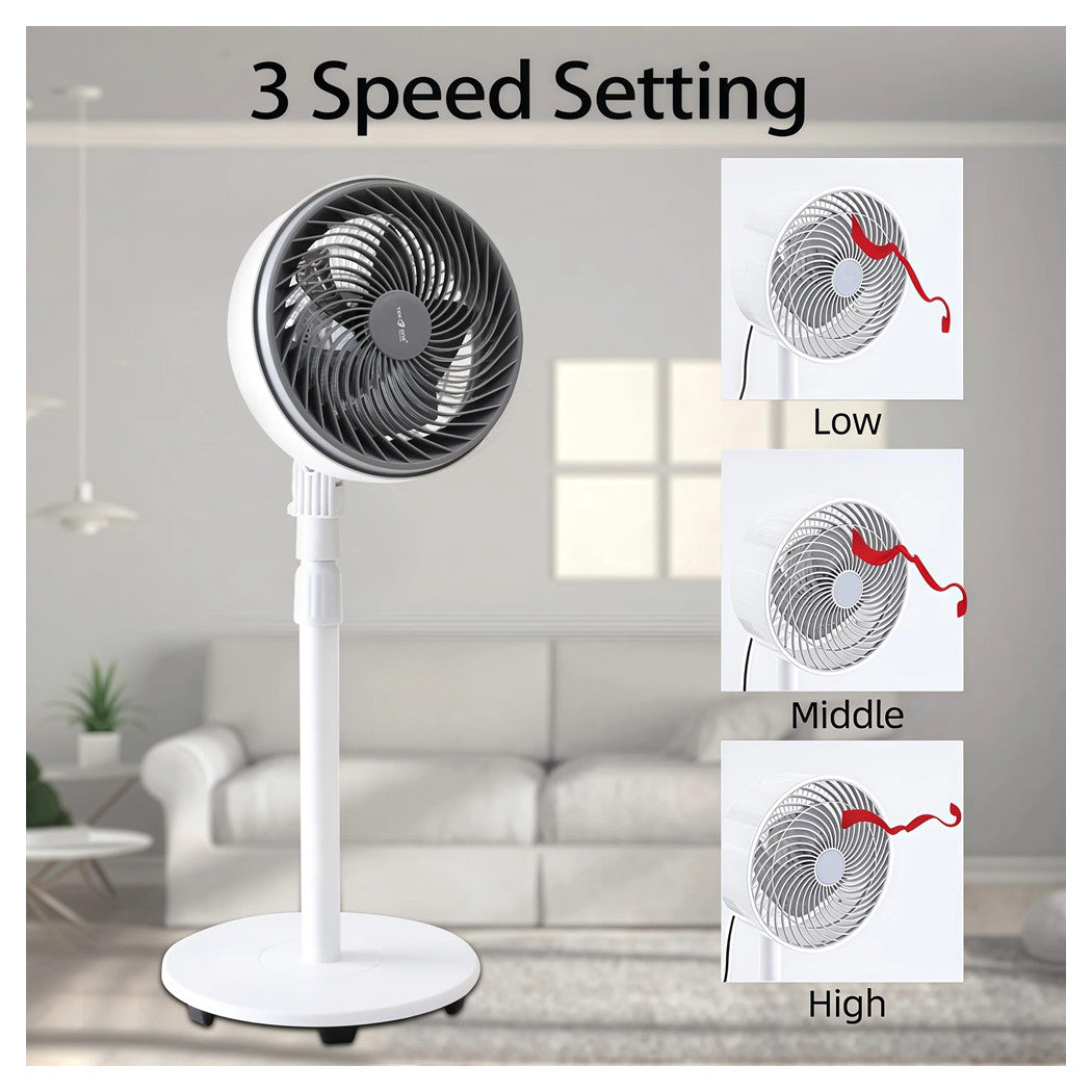 Trade Shop - Ventilatore A Piantana 90 W Con Motore Cca 3 Velocità Altezza 100cm 5 Pale Da 10" -