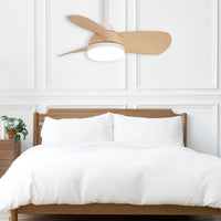 LÚZETE - VENTILATORE A SOFFITTO LED 17W REGOLABILE MOTORE DC LEGNO CHIARO SIERRA